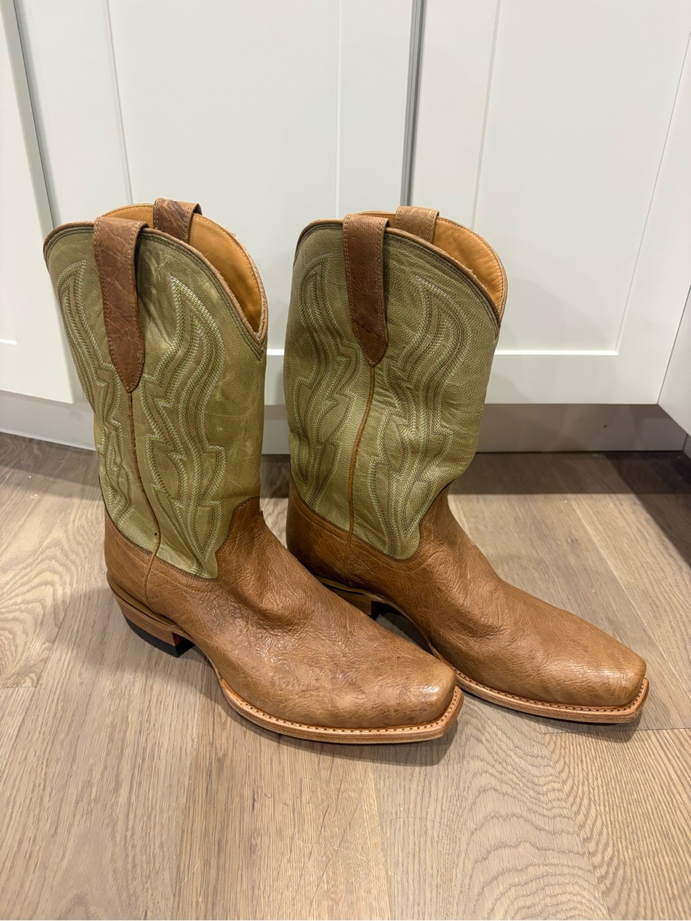 Tecovas The Warren Tumbleweed / Light Sage Western Leather Boots US 11 D